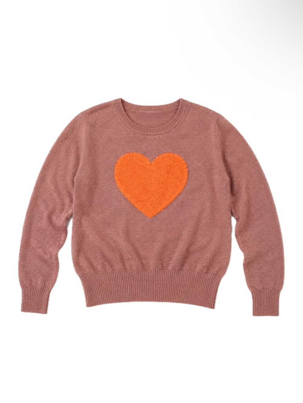 Joanie Women's Rust Sweater with Orange Heart Medium